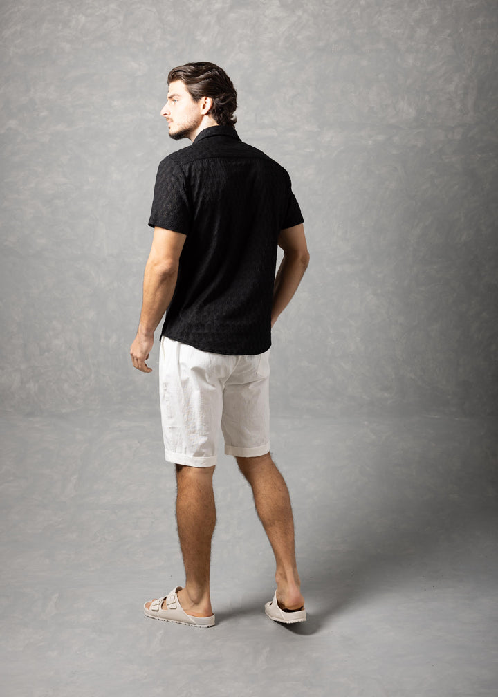 Desert Texture – Micro Knit Short Sleeve Button-Up Shirt