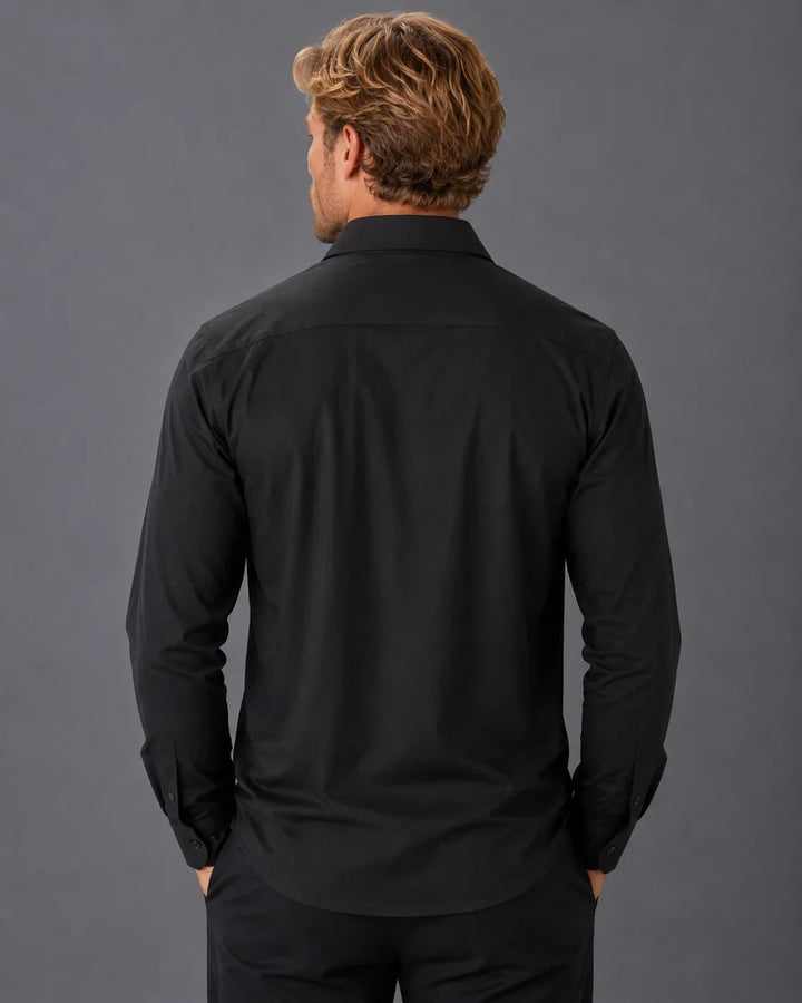 Men’s Essential Solid Button-Up Long Sleeve Dress Shirt