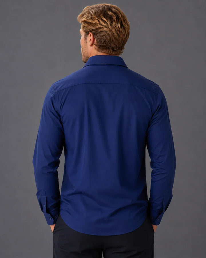 Men’s Essential Solid Button-Up Long Sleeve Dress Shirt