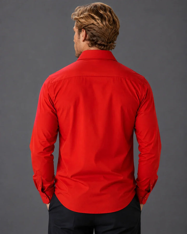 Men’s Essential Solid Button-Up Long Sleeve Dress Shirt
