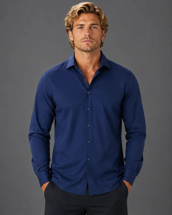 Men’s Modern Fit Button-Up Long Sleeve Dress Shirt