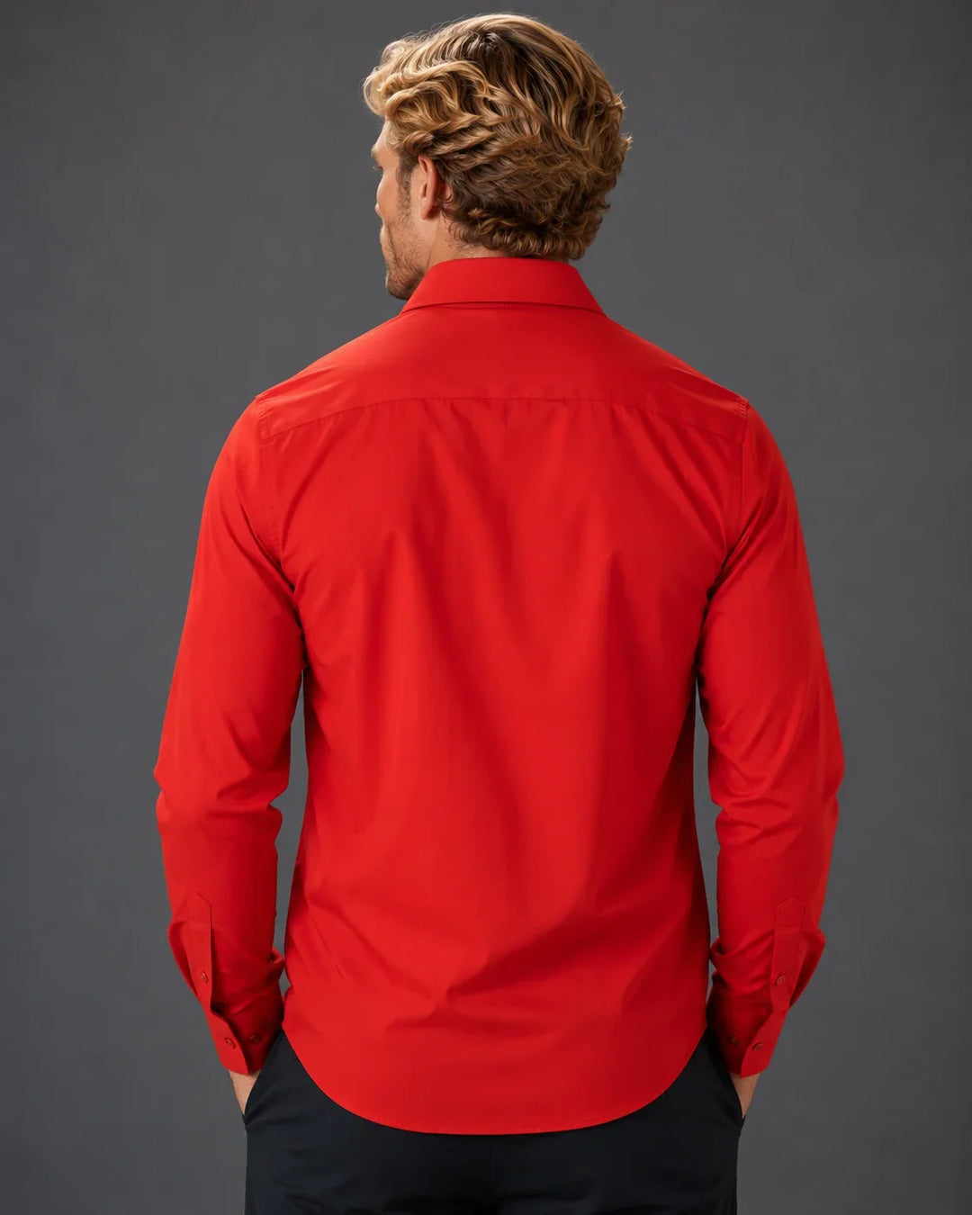 Men’s Modern Fit Button-Up Long Sleeve Dress Shirt