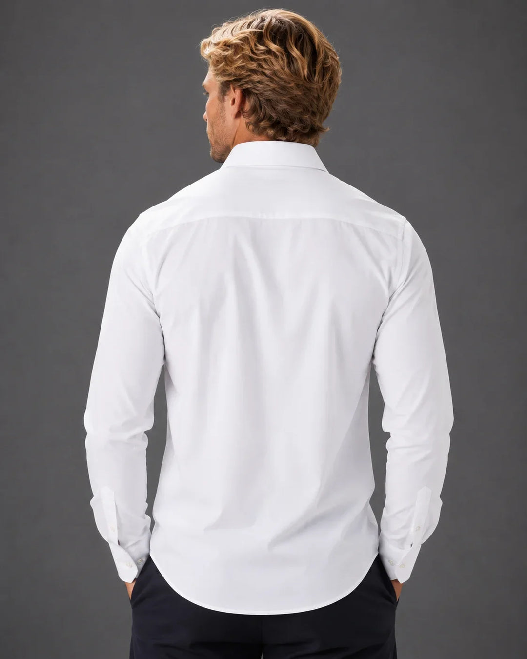 Men’s Modern Fit Button-Up Long Sleeve Dress Shirt