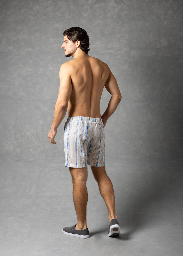 Aegean Drift Shorts – Textured Stripe Summer Shorts