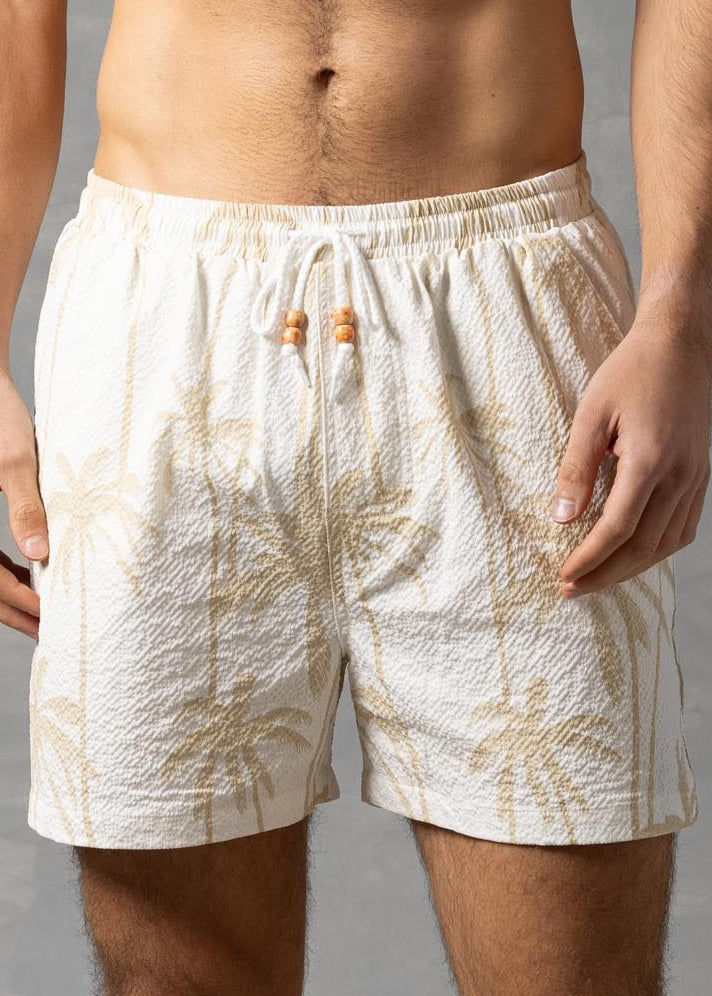Palm Haven Shorts – Tropical Print Drawstring Shorts