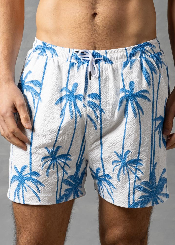 Palm Haven Shorts – Tropical Print Drawstring Shorts