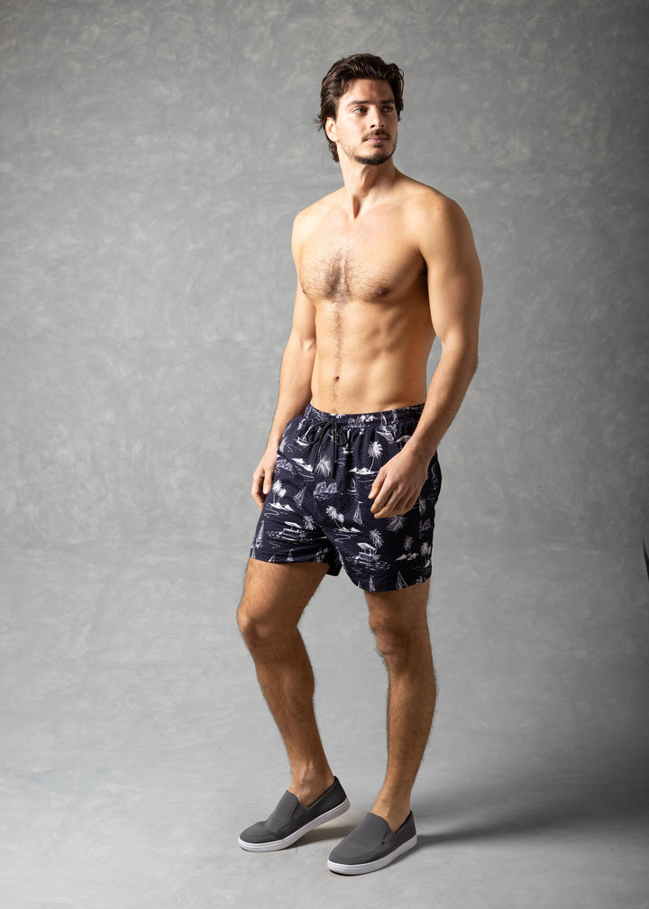 Jet Setting Shorts – Island Print Drawstring Shorts