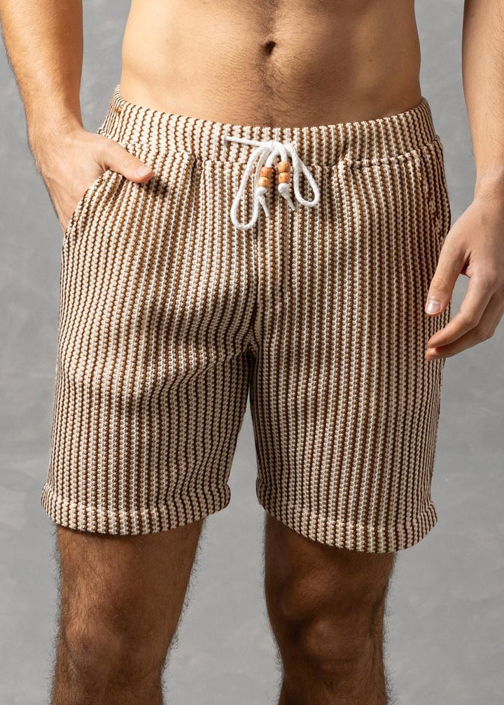 Tuscany – Textured Knit Drawstring Shorts