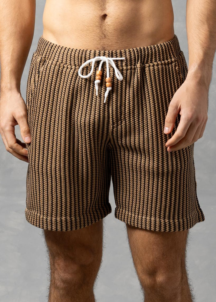 Tuscany – Textured Knit Drawstring Shorts