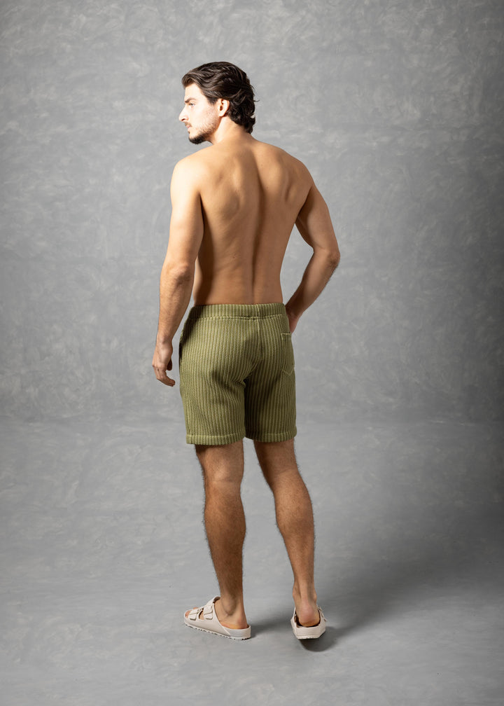 Tuscany – Textured Knit Drawstring Shorts