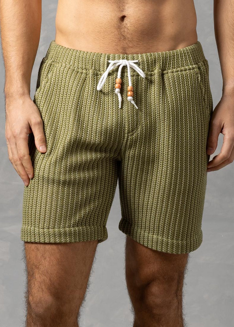 Tuscany – Textured Knit Drawstring Shorts