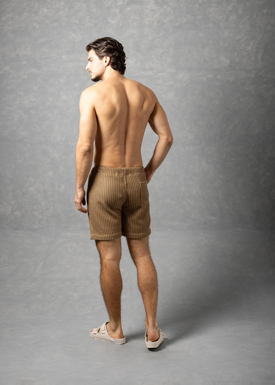 Tuscany – Textured Knit Drawstring Shorts