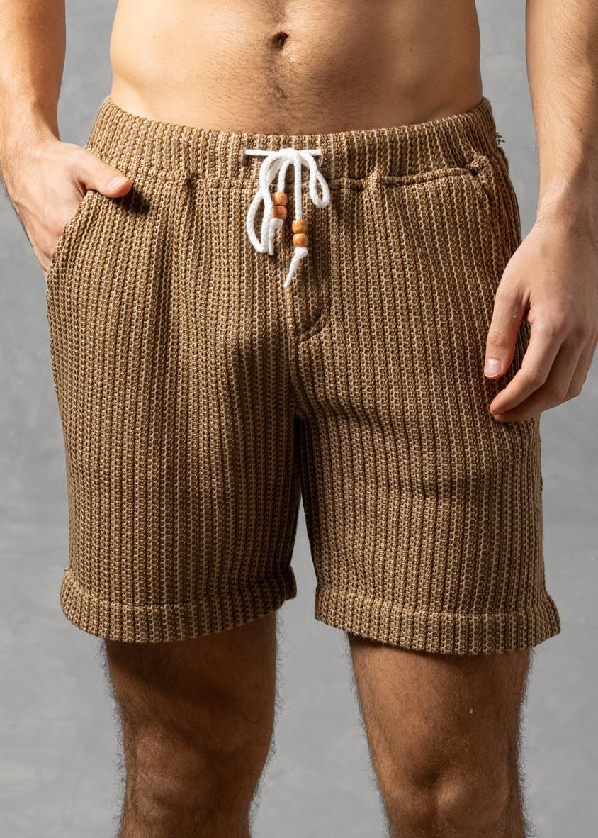 Tuscany – Textured Knit Drawstring Shorts