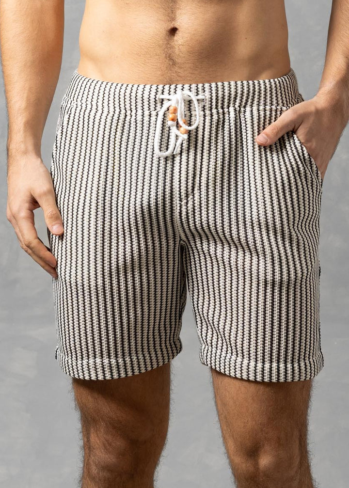 Tuscany – Textured Knit Drawstring Shorts
