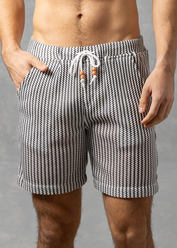 Tuscany – Textured Knit Drawstring Shorts