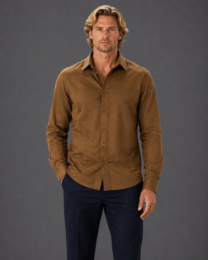 Elevated Solid Long Sleeve Button-Up Shirt