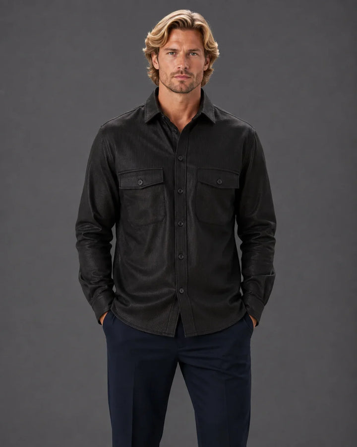 Refined Structure Button-Up Shirt Jacket
