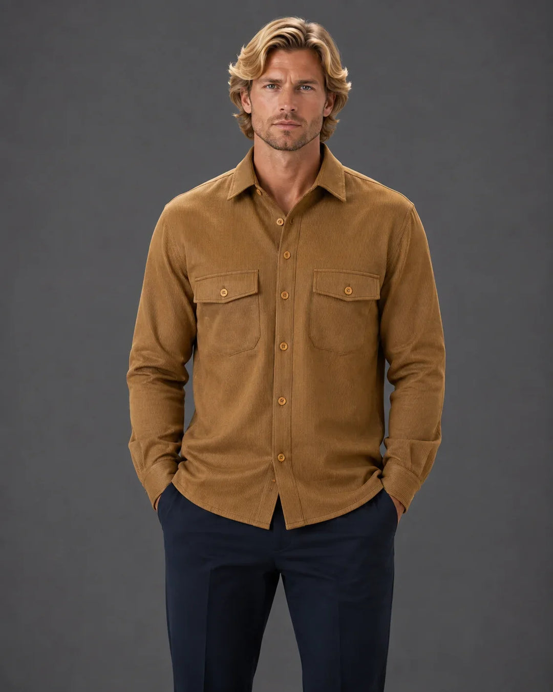 Refined Structure Button-Up Shirt Jacket