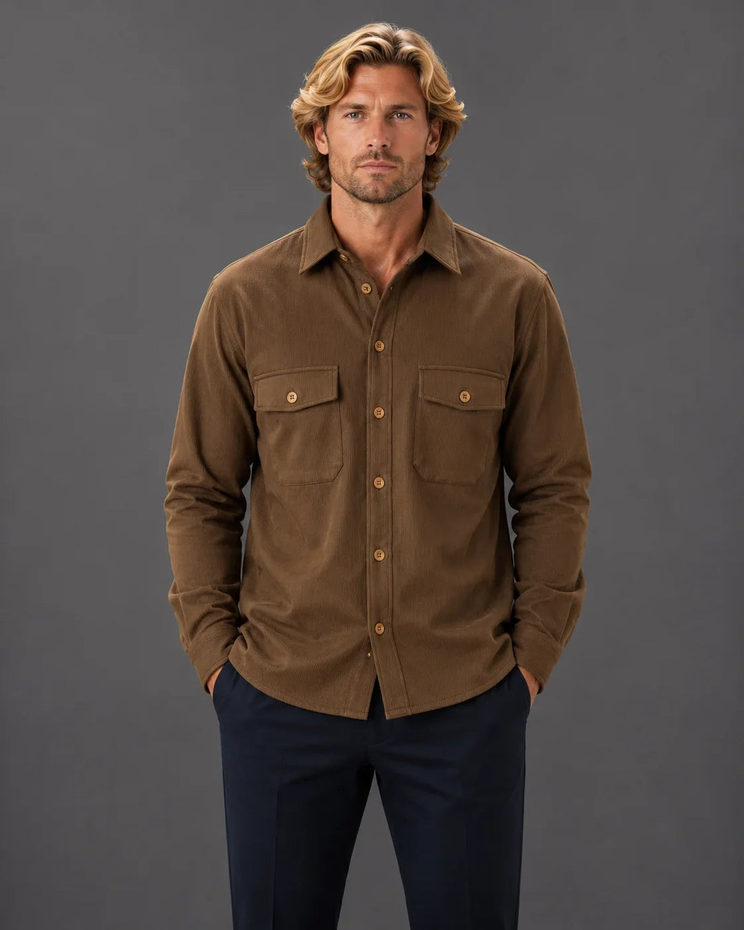 Refined Structure Button-Up Shirt Jacket