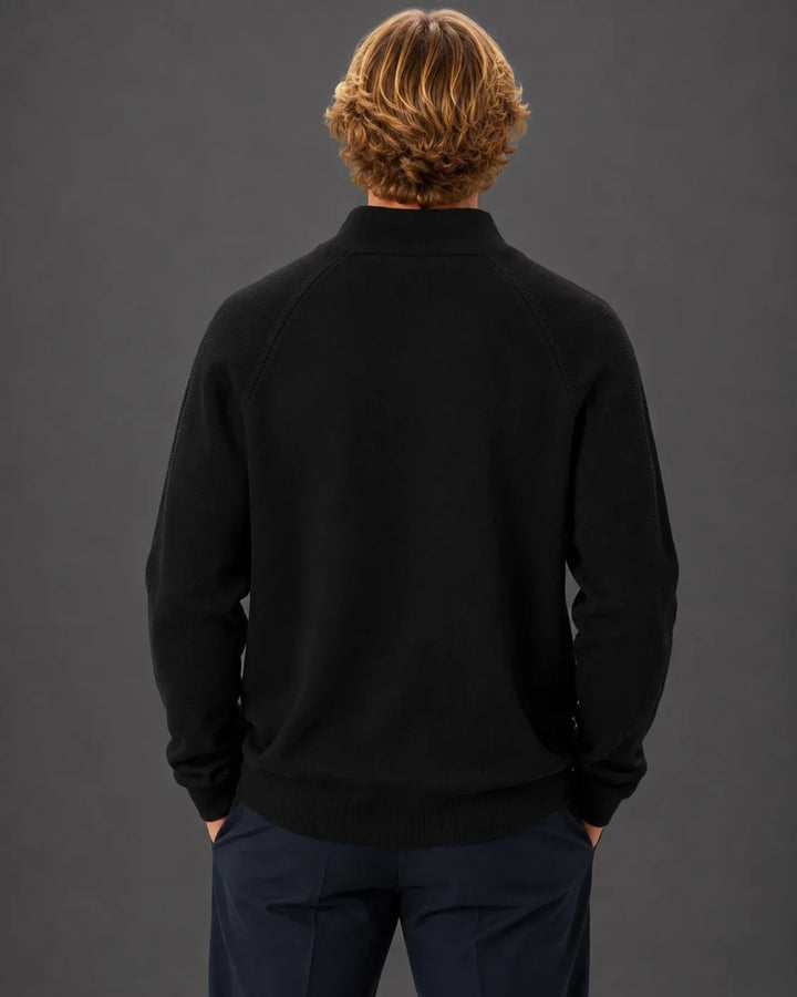 Polished Quarter-Zip Mock Neck Sweater