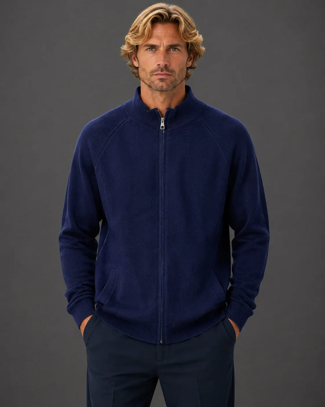 Polished Quarter-Zip Mock Neck Sweater