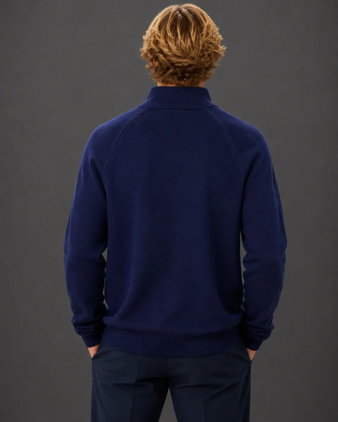 Polished Quarter-Zip Mock Neck Sweater