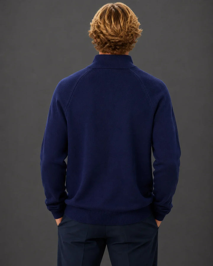 Polished Quarter-Zip Mock Neck Sweater