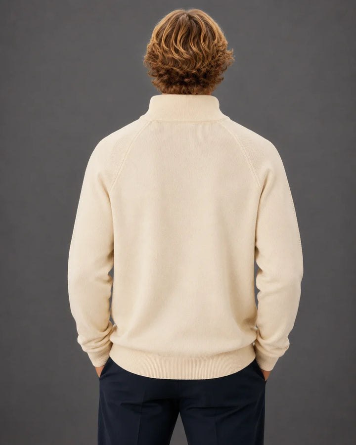 Polished Quarter-Zip Mock Neck Sweater