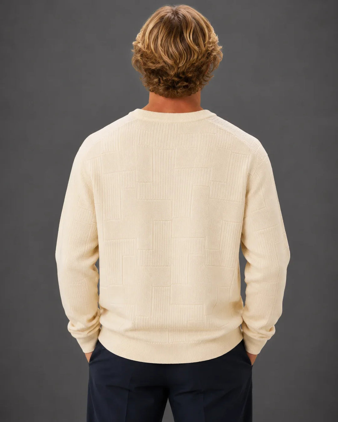 Contemporary Crewneck Knit Pullover Sweater