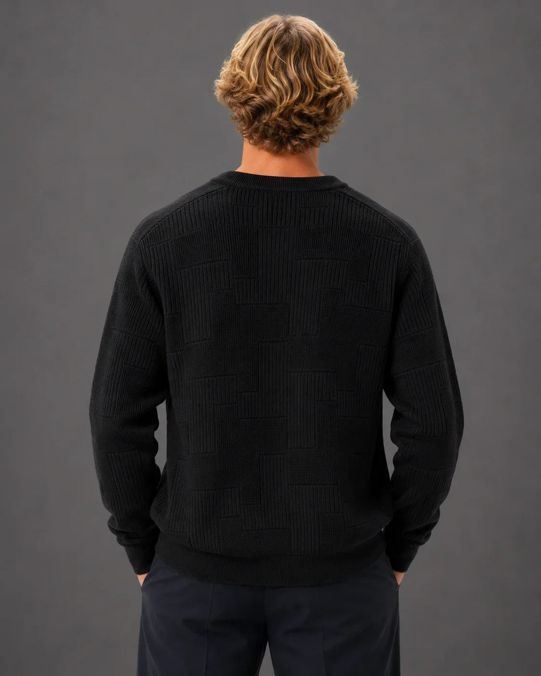 Contemporary Crewneck Knit Pullover Sweater