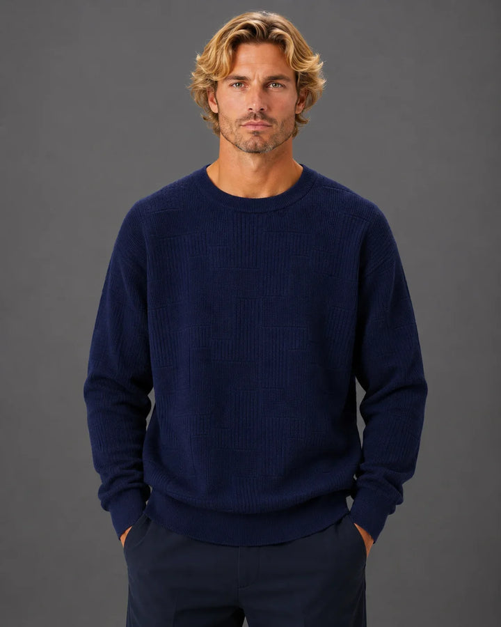 Contemporary Crewneck Knit Pullover Sweater