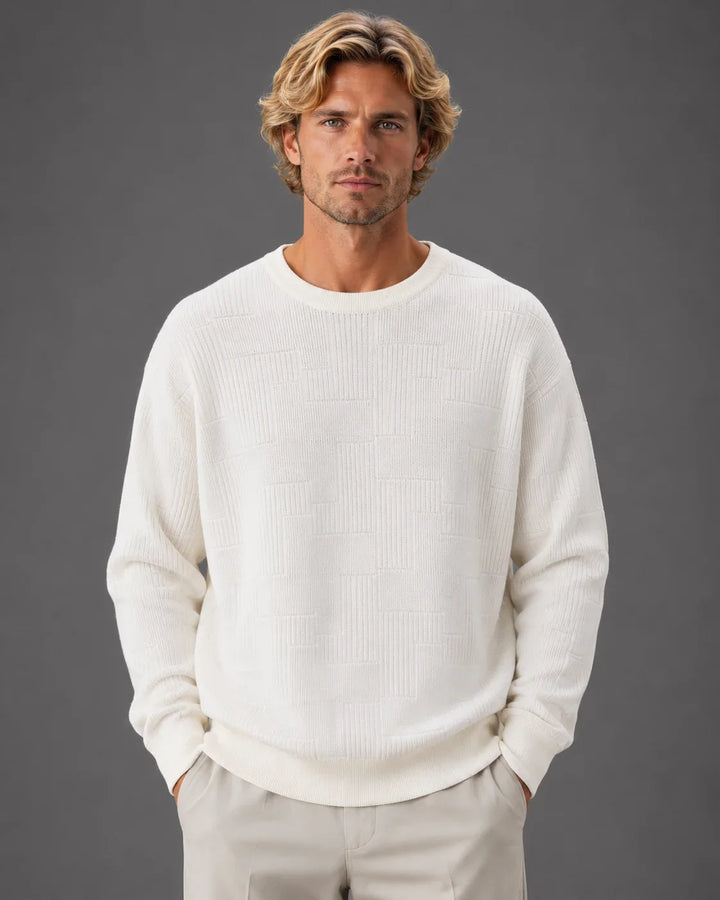 Contemporary Crewneck Knit Pullover Sweater