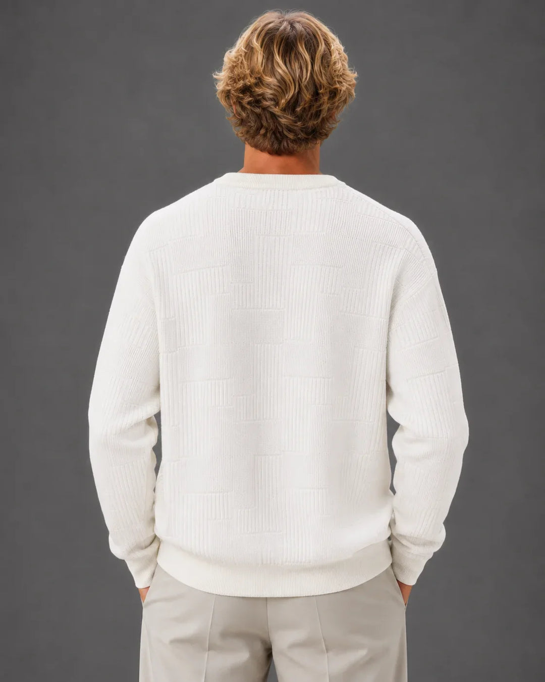 Contemporary Crewneck Knit Pullover Sweater