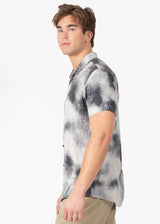 Diffuse Abstract Button Up Short Sleeve Dress Shirt