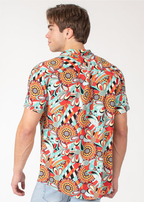Tropical Abstract Short Sleeve Dress Shirt