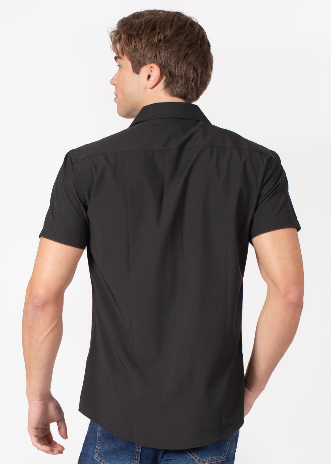 Textured Collar Fit Short Sleeve Dress Shirt