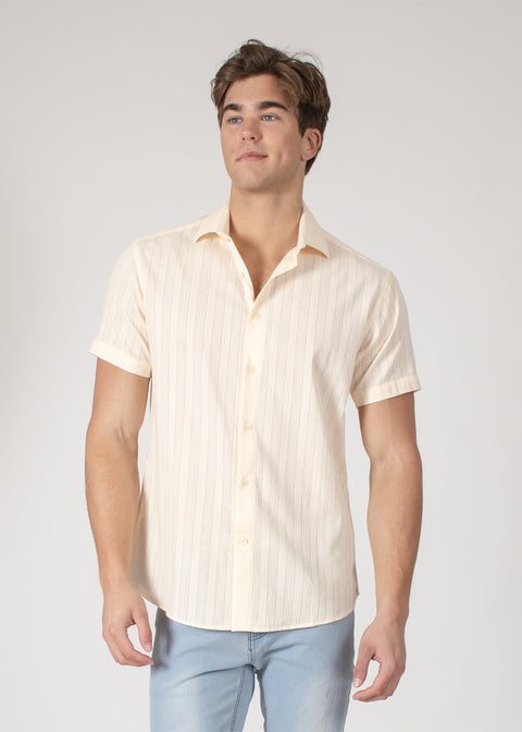 Button Up Short Sleeve Soft Lines Pattern