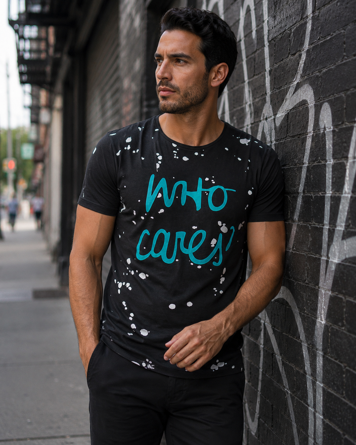 Who Cares Graphic Tee Black