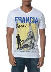 Francia Paris Eiffel Tower Graphic Tee White