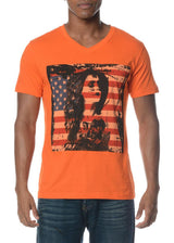 Dia de los Muertos x USA Flag Graphic Tee Orange