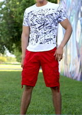 The Classic Cargo Shorts Solid Red