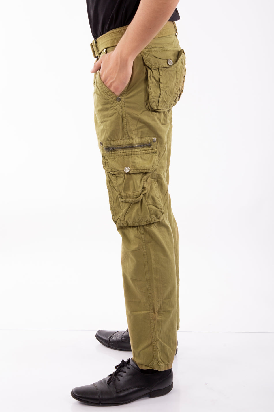 Men's Cargo Pant Olive with Belt