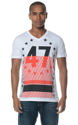 Abstract 47 USA Graphic Tee White