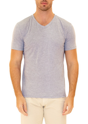 Men's Essentials Cotton V-Neck Solid Gray