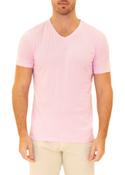 Men's Essentials Cotton V-Neck Solid Pink