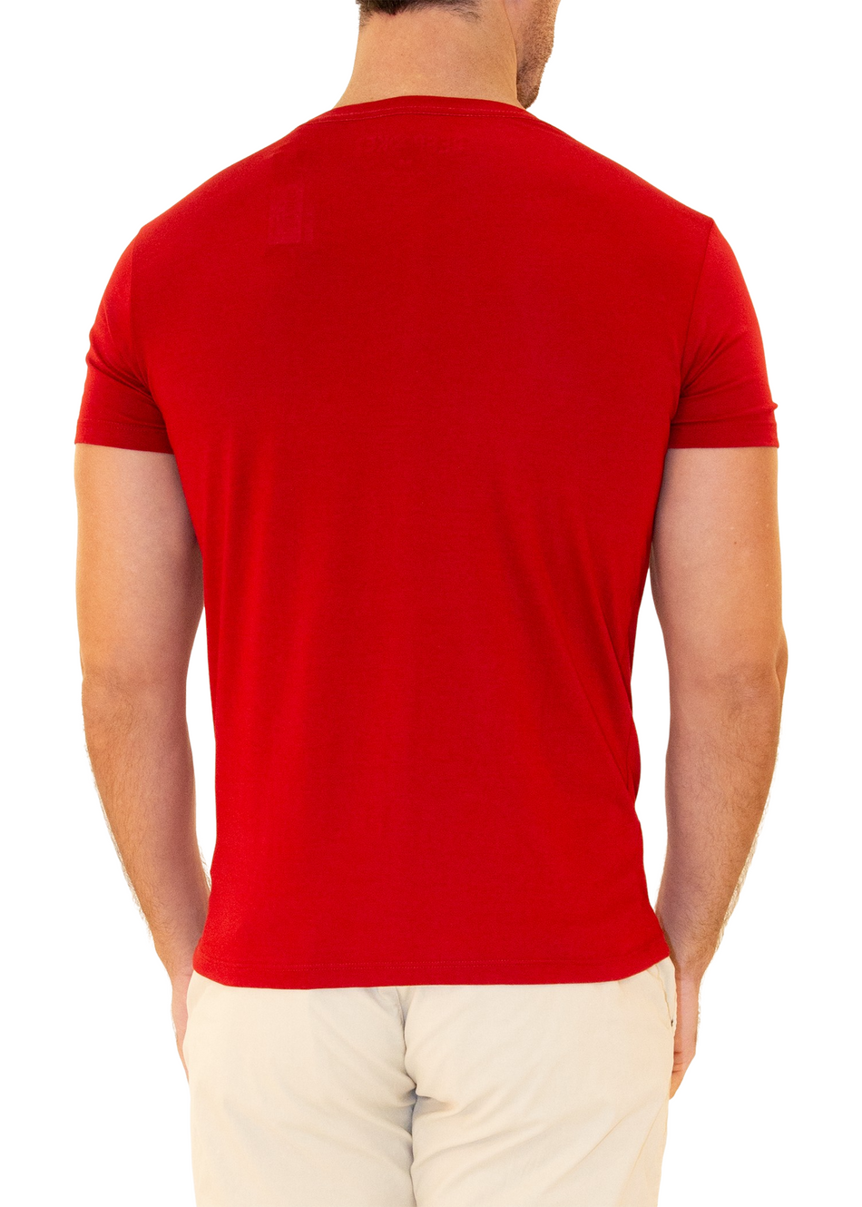 Men's Essentials Cotton V-Neck Solid Red