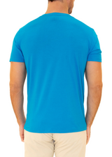 Men's Essentials Cotton V-Neck Solid Turquoise