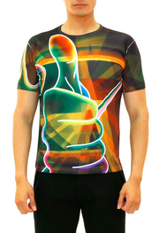 3D Thumbs Up Graphic Tee Black