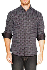 BESPOKE - Mens Black Button Up Long Sleeve Dress Shirt - Modern Fit - 172523 - www.bespokemoda.com