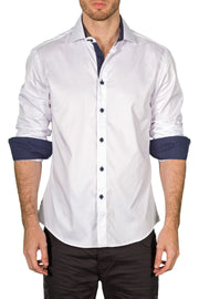 Men's Modern Fit Cotton Button Up Solid White
